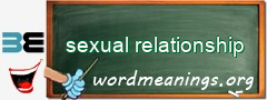 WordMeaning blackboard for sexual relationship